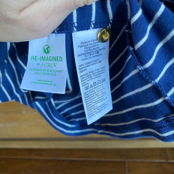 NWT J Crew Perfect-fit ribbed turtleneck with buttons in stripe Blue/White Small - Picture 6 of 6